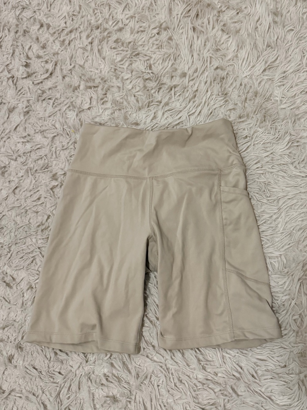 DKNY Cream High-Rise Bike Shorts Size S